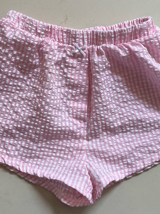 Altar'd State Pants - Altar'd State Pink Seersucker Elastic-Waist Shorts